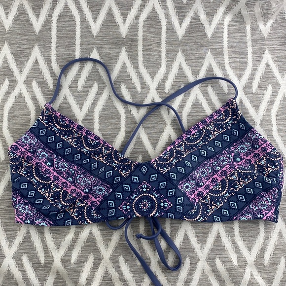 Xhilaration Other - Purple Bikini Top w/ Lace Up Back Cut outs Large